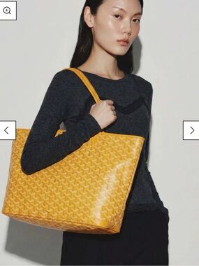 Goyard Artois MM Tote in Vivid Yellow/ orange Goyardine Canvas Zip Tote